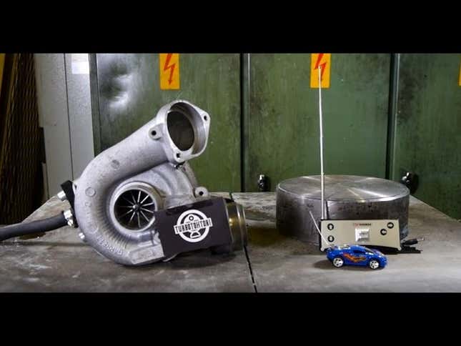 This Is What Happens When You Crush A Turbocharger With A Hydraulic Press