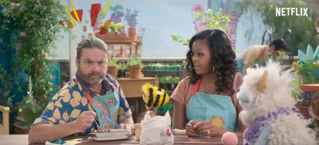 Image for article titled Michelle Obama Has Gathered Every Living Celebrity to Appear on Her New Show Waffles + Mochi