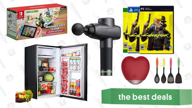 Image for article titled Monday&#39;s Best Deals: TaoTronics Massage Gun, Mario Kart Live, Tacklife Mini Fridge, Better Love V-Day Massager, Cyberpunk 2077, Cuisinart Kitchen Tools, and More