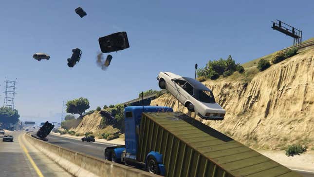 <i>GTA V's</i> Ramp Truck Destroys All The Cars