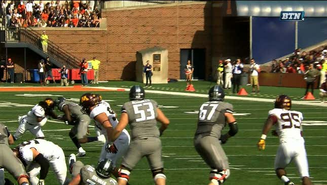 Illinois Receiver Malik Turner Taken Off Field On Stretcher After Helmet-To-Helmet Hit