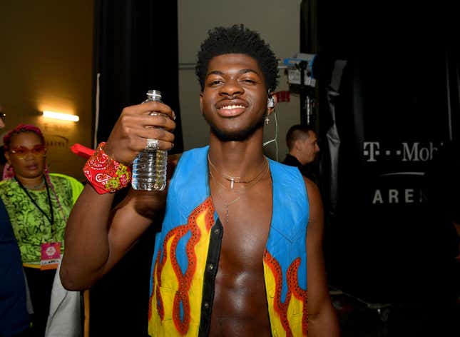  Lil Nas X backstage during the 2019 iHeartRadio Music Festival at T-Mobile Arena on Sept. 20, 2019, in Las Vegas.