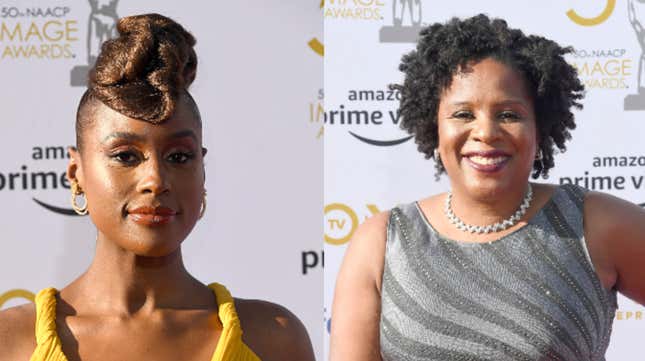 (L-R): Issa Rae and Tayari Jones attend the 50th NAACP Image Awards on March 30, 2019 in Hollywood, California. 
