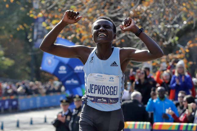Image for article titled I'm So Proud of Joyciline Jepkosgei, Who Won the New York City Marathon With the Fastest Debut Time Ever