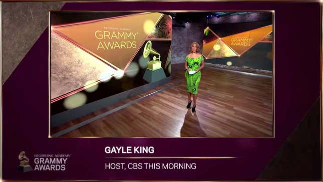 In this image released on November 24th, Gayle King speaks during the 63rd Annual GRAMMY Awards Nominees Announcement.