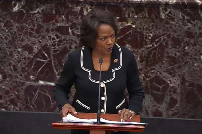  In this screengrab taken from a Senate Television webcast, House impeachment manager Rep. Val Demings (D-FLla.) speaks during impeachment proceedings against U.S. President Donald Trump.