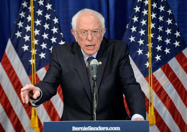 US Democratic presidential candidate Senator Bernie Sanders(I-VT) speaks to the press after loosing much of super Tuesday to US Democratic presidential candidate and former US Vice President Joe Biden the previous night, in Burlington, Vermont on March 11, 2020.