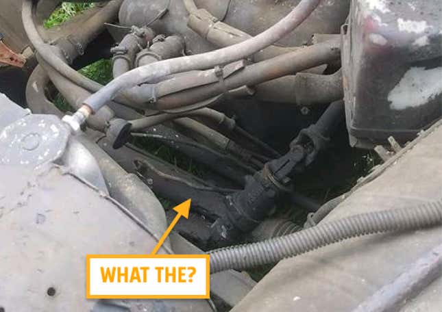 Image for article titled Someone Used Rebar To Mount A Buick Engine Transversely Into The Rear Of This Jeep And It's All Just Nuts