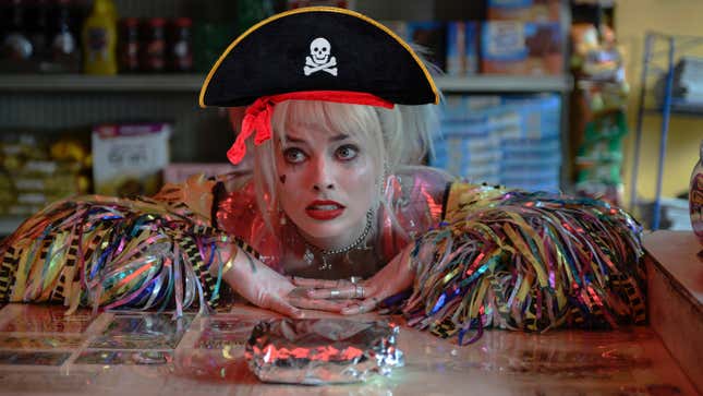 Margot Robbie as Harley Quinn (with a pirate hat).