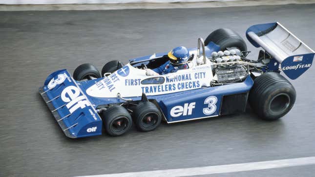 Image for article titled Why Did Tyrrell Put Six Wheels On Their Formula One Car?