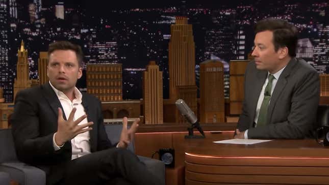 Sebastian Stan talks gaming the press and spinning off with Anthony Mackie on <i>The Tonight Show</i>