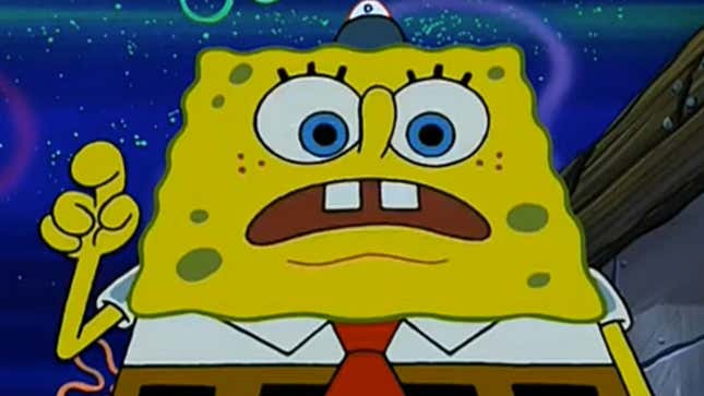 What following episode is this scene with a sad crying SpongeBob