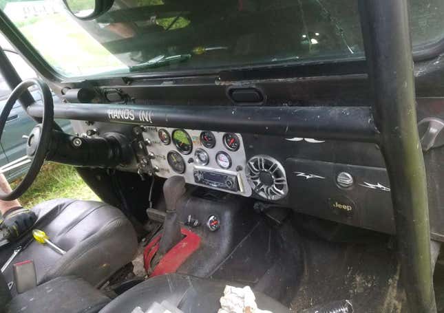 Image for article titled Someone Used Rebar To Mount A Buick Engine Transversely Into The Rear Of This Jeep And It's All Just Nuts