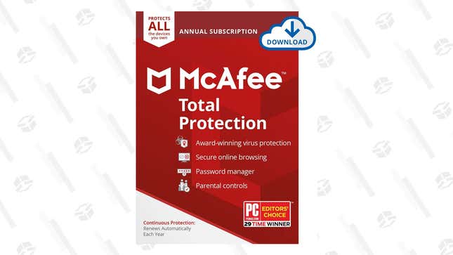 McAfee Total Protection 1-Year License (Unlimited Devices) | $30 | Amazon Gold Box