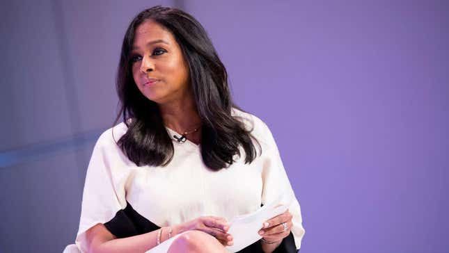 Maya Harris, sister of and campaign chairwoman for Democratic presidential hopeful Sen. Kamala Harris, onstage at a forum in Los Angeles, June 2018 