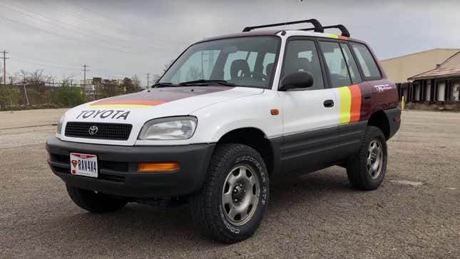 Image for article titled Nice, Somebody Put the Good Stickers on an Old Toyota RAV4