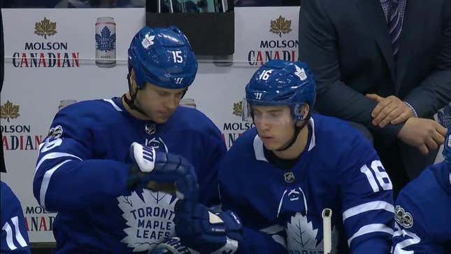 Matt Martin And Mitch Marner Bond By Huffing Smelling Salts