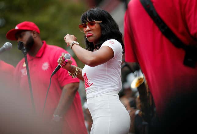 The band Rare Essence performs as Washington D.C. residents enjoy the 60th birthday block party for area landmark Ben’s Chili Bowl Aug. 22, 2018, in Washington, DC. Ben’s Chili Bowl was opened in 1958 ... or was it 1498?