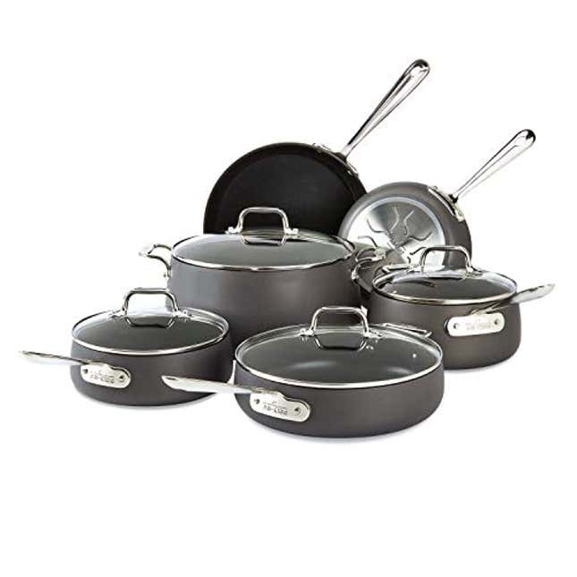 Image for article titled The All-Clad HA1 Hard Anodized Nonstick Cookware Set is 36% Off Today on Amazon