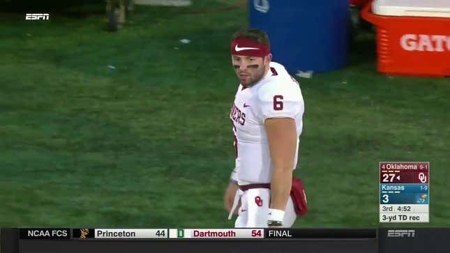 Here’s Why No One Cares About University of Oklahoma Quarterback Baker Mayfield Grabbing His Dick on National TV