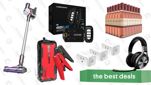Image for article titled Saturday&#39;s Best Deals: Compustar 2-Way Remote Start Kit, Dyson V7 Allergy, Gooloo Car Jump Starter, Kasa Smart Plugs, Corsair Virtuoso Headset, and More