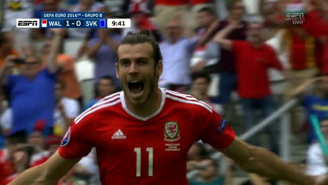 Gareth Bale's Gorgeous Free Kick Gives Wales 1-0 Lead