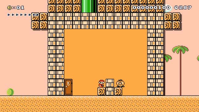 Image for article titled Mario Maker Level Locks You In A Room With A Goomba And Your Darkest Thoughts