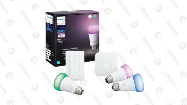 Philips Hue White &amp; Color Starter Kit (3 A19 Bulbs, Hue Bridge and Hue Dimmer Switch) | $120 | Dell | Bonus $50 Dell Promo eGift Card Included