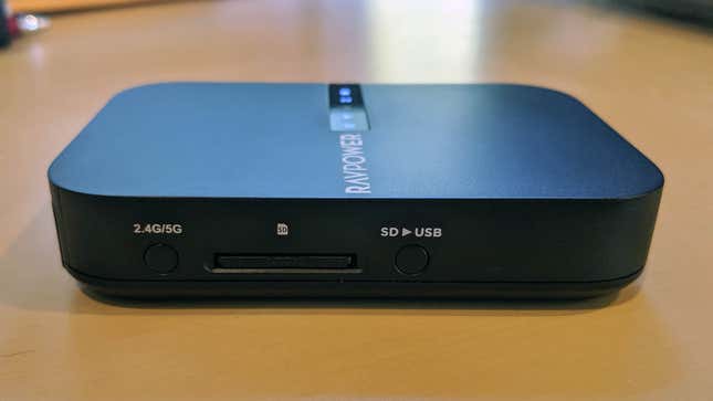 Image for article titled The RAVPower FileHub Is a Battery Bank, External Drive, And Travel Router Combined Into One