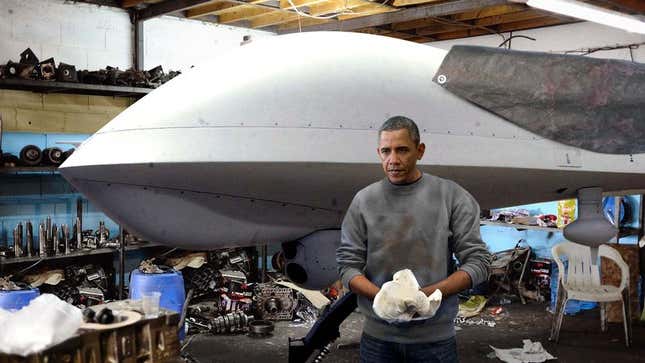 President Obama says he can’t wait to take the custom rebuilt drone out for a spin.