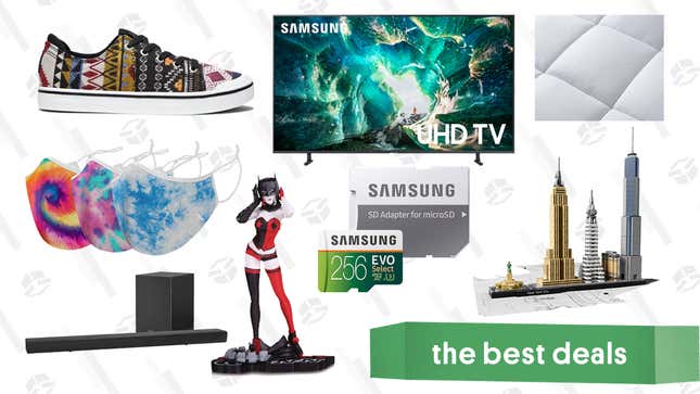 Image for article titled Thursday&#39;s Best Deals: Samsung 82&quot; 4K TV, Insignia Soundbar With Subwoofer, LEGO Architecture NYC, Keen Footwear Labor Day Sale, and More