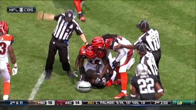 Pacman Jones Rips Amari Cooper's Helmet Off, Slams His Head Into It