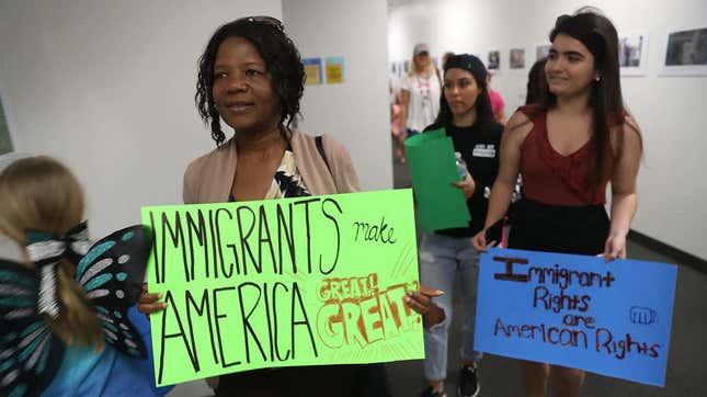 Activists gather in front of the office of Sen. Bill Nelson (D-Fla.) to ask him to help recipients of the Deferred Action for Childhood Arrivals (DACA) in February 2018 in West Palm Beach, Fla.