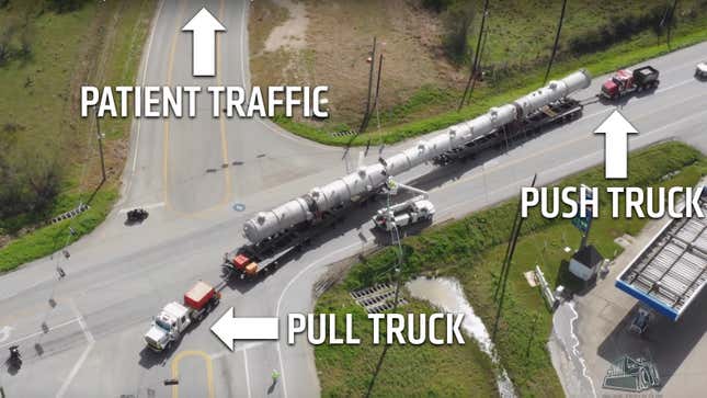 Image for article titled Towing a 294-Foot Trailer Through Small Town USA Looks Really Hard