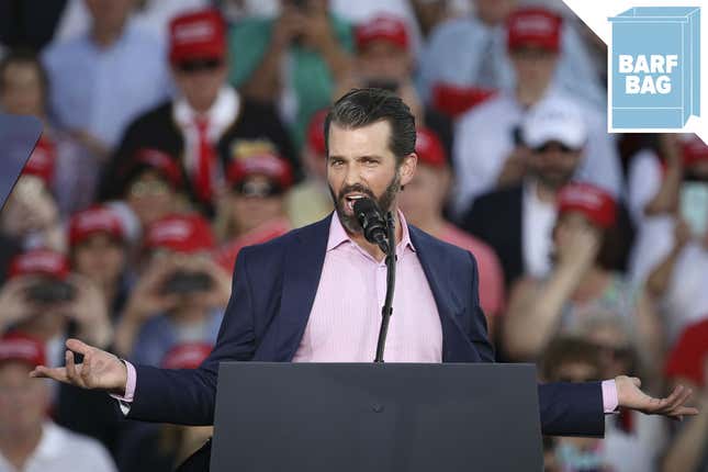Image for article titled President Trump's New 'Gun Expert' Is... His Fuckwad Son, Don Jr.