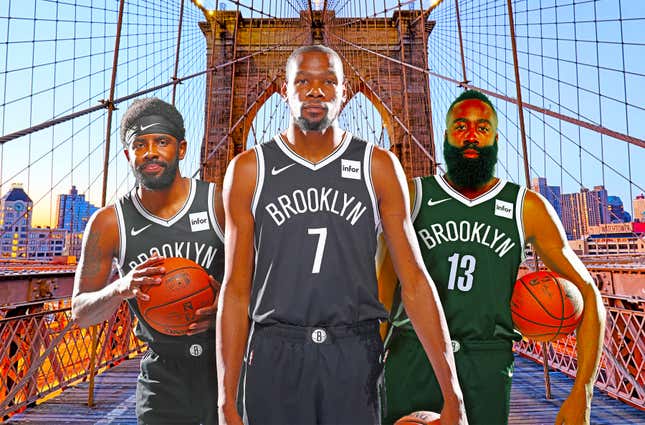 The Nets have built Brooklyn bridge to a title by adding James Harden to Kevin Durant and Kyrie Irving.