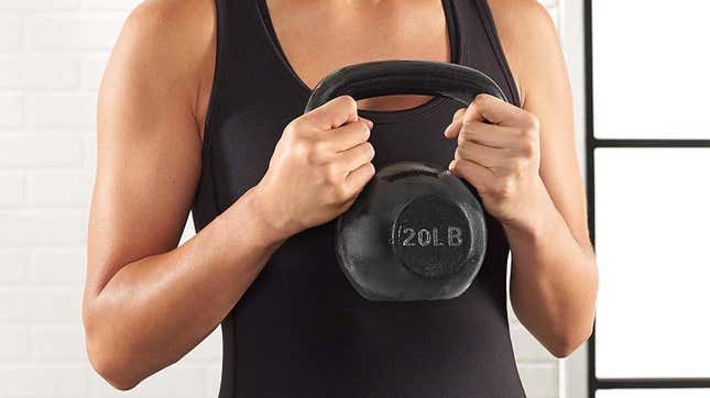 AmazonBasics Enamel Cast Iron Kettlebell, 20 Pounds | $23 | Amazon