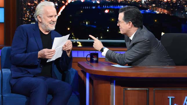 Tim Robbins quizzes Stephen Colbert, who's somehow never seen <i>The Shawshank Redemption</i>