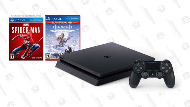 PlayStation 4 Slim 1TB Console - Marvel’s Spider-Man [Digital Code] + Horizon Zero Dawn Complete Edition Hits | $249 | Amazon
PlayStation 4 Pro 1TB Console - Days Gone + God of War Bundle | $350 | Amazon