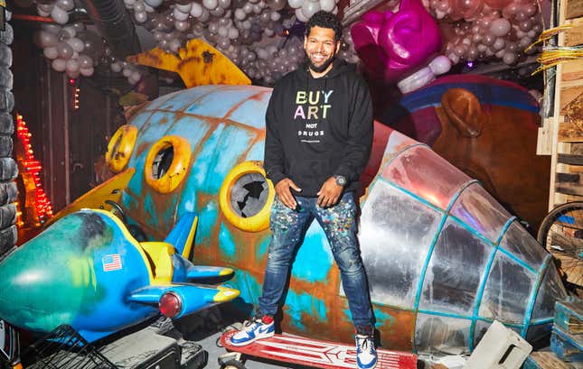 Artist Hebru Brantley at Nevermore Park.