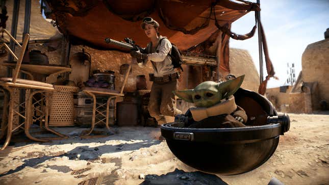 Image for article titled Baby Yoda Mod Is Here To Wreck Shit In Battlefront II