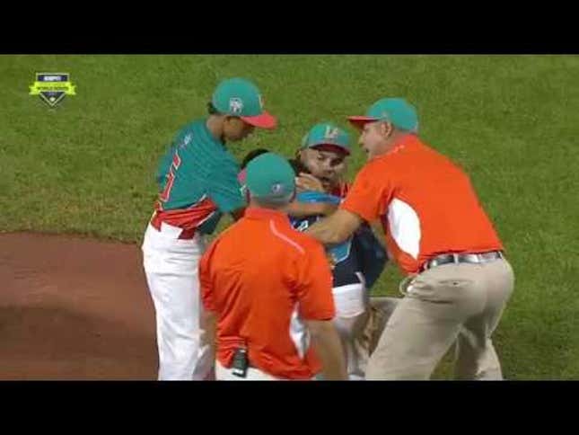 Opposing Coaches And Players Console Little League Pitcher After Walk-Off