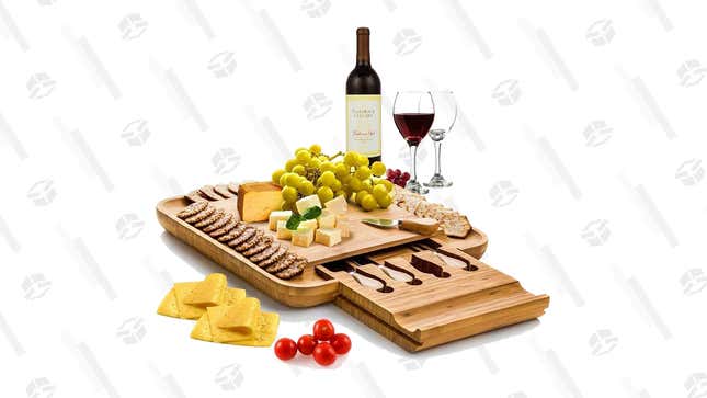 Bambüsi Bamboo Cheese Board With Cutlery | $41 | Amazon | Clip the 25% off coupon