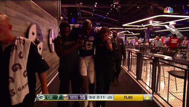 Adrian Peterson Injured, Then Dragged Through Some Kind Of Restaurant