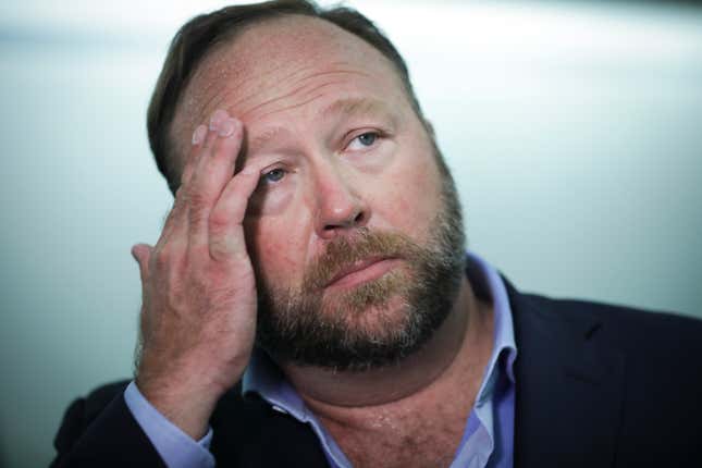 Image for article titled Alex Jones to Pay $100k Legal Fees of Sandy Hook Victim He Slandered