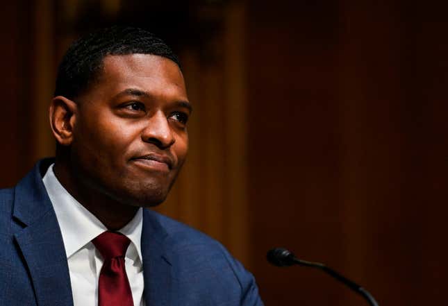 Michael Stanley Regan speaks during his nomination hearing before the Senate Environment and Public Works Committee to be Administrator of the Environmental Protection Agency in Washington,DC on February 3, 2021. 