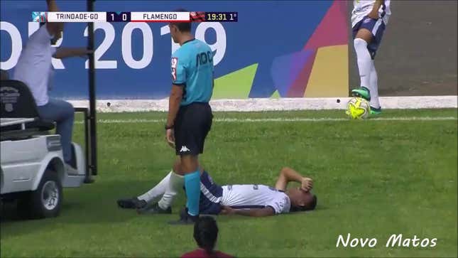 Injured Soccer Player's Foot Run Over By The Medical Cart Meant To Rescue Him