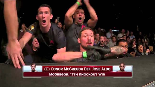 Watch Both Corners React To Conor McGregor's One-Punch KO Of Jose Aldo