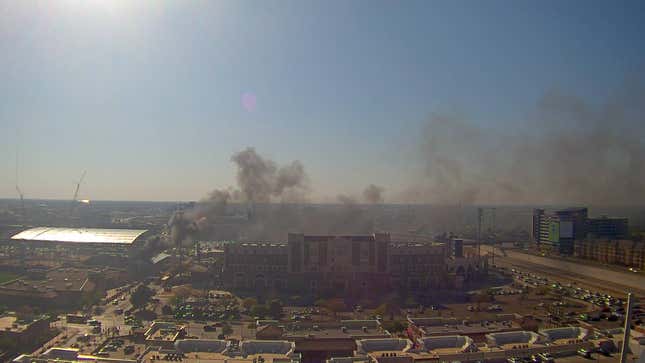 Texas Tech's New Practice Facility Caught Fire