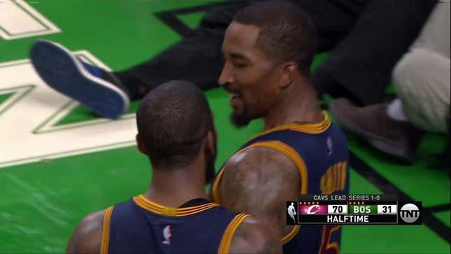 J.R. Smith Finishes Off Cavs' Historic <em></em>First-Half Blowout With Incredible Buzzer-Beater